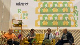 At the Book International Fair in conversation about how the territory is represented in our cinema, with Pedro Adrian Zuluaga, and Cinematographers Paulo Andres Perez and Pedro Pablo Vega.
